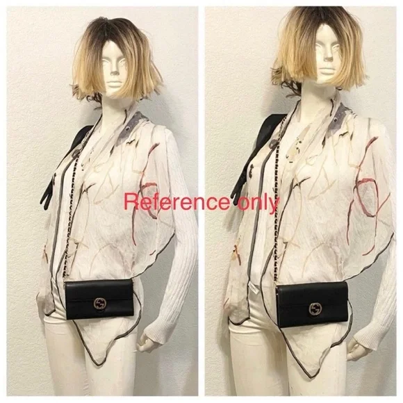 GUCCI GG Interlocking Long Wallet-Crossbody Bag Black - Picture 3 of 15